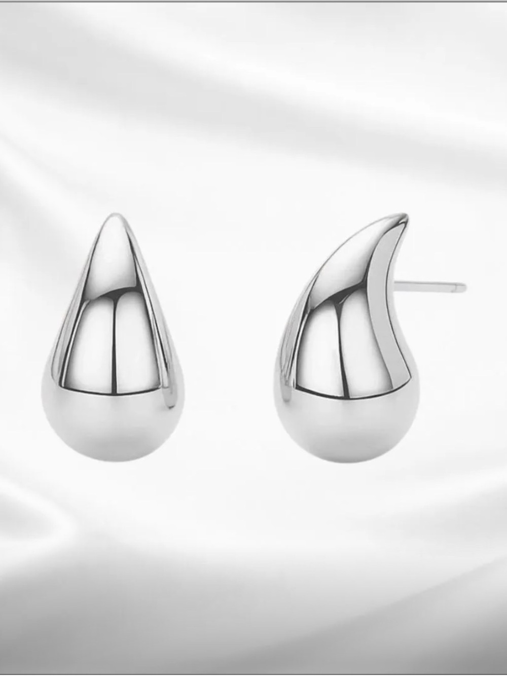 Mirror Me Luxe Earrings Silver | 925 Sterling Silver Statement Stud Earrings